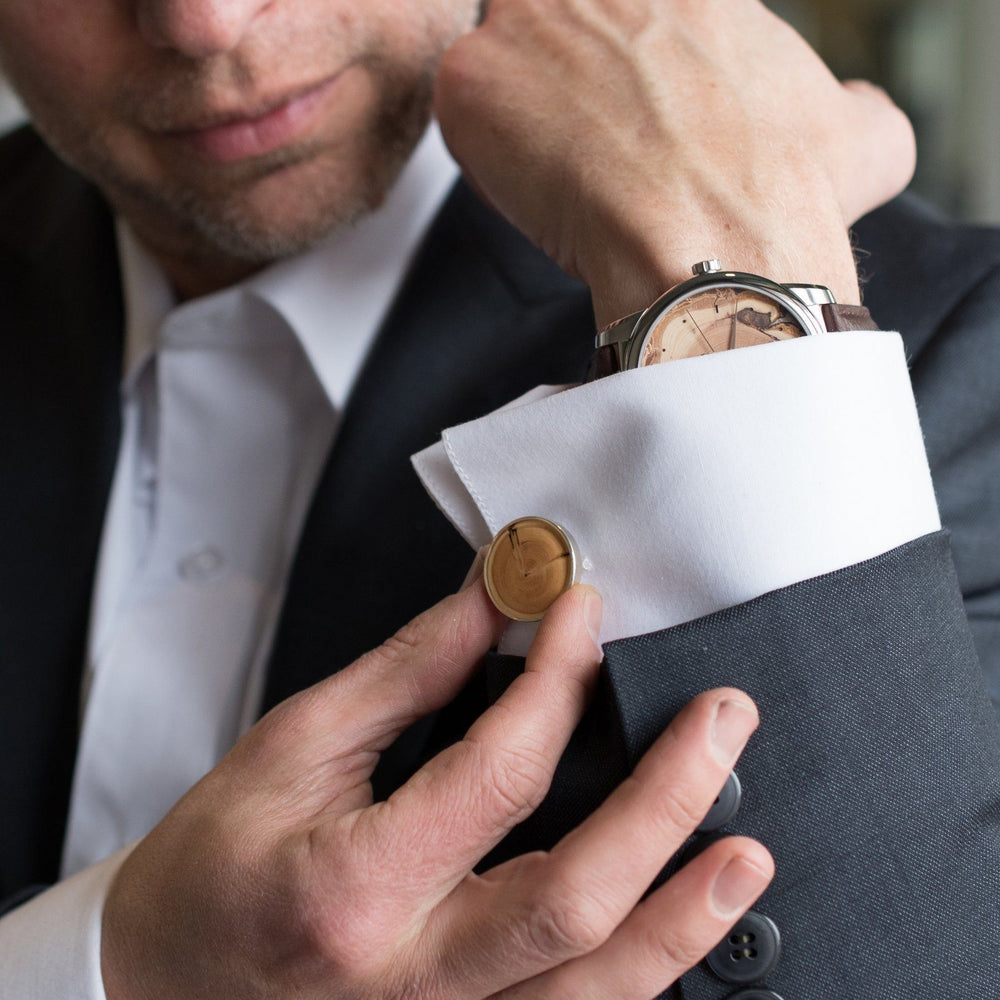 wood cuff link lifestyle