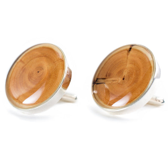 tree ring wood cuff links