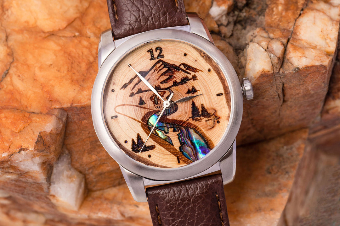 Fly Fishing Themed Wood Watch - Tree Ring Co